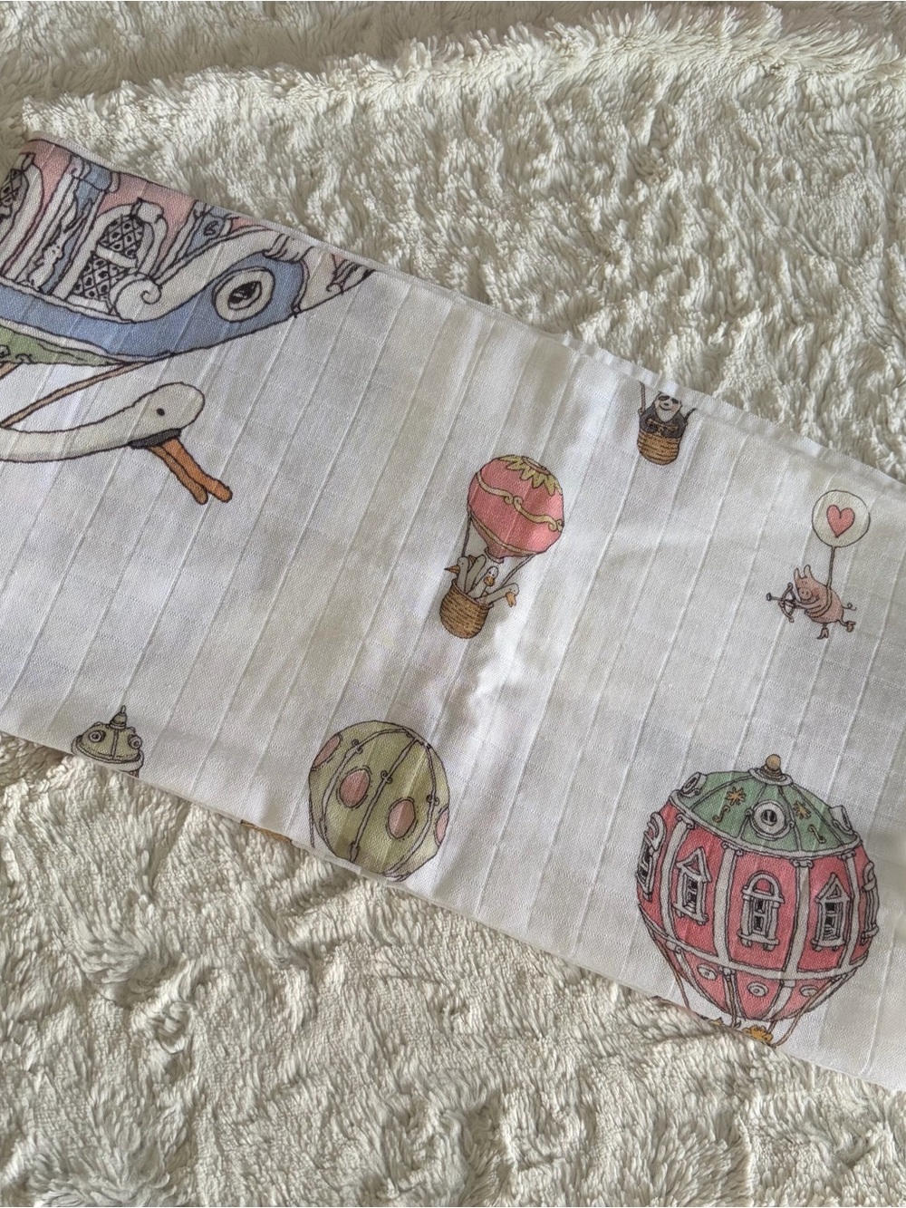 Atelier Choux Paris Hot Air Balloon Print Swaddle - Picture 2 of 3